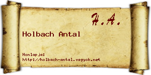 Holbach Antal névjegykártya